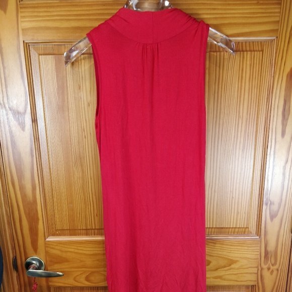 Kut From The Kloth Red Plunging V Neck Midi Dress Surplice Dress - Picture 6 of 8